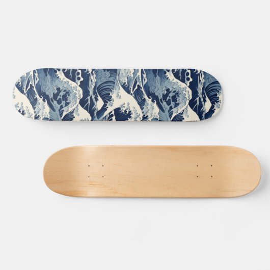 Ephemische Wappen: Hokusai Waves remaged Skateboard (Horizontal)