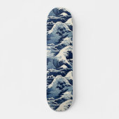 Ephemische Wappen: Hokusai Waves remaged Skateboard (Vorne)