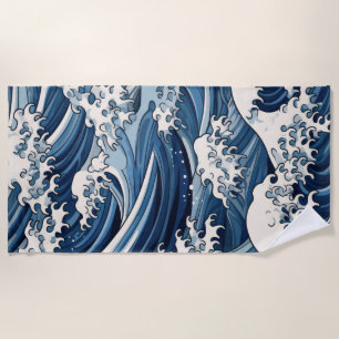 Ephemische Wappen: Hokusai Waves remaged Strandtuch