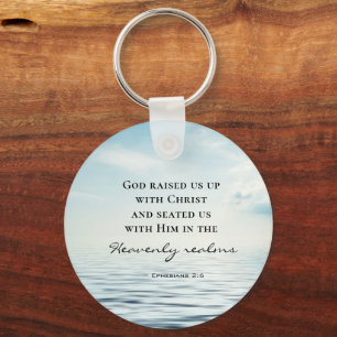 Epheser 2:6 Gott hat uns mit Christi Bibel aufgezo Schlüsselanhänger
