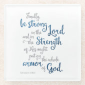 Epheser 6:11 Rüstung der biblischen Schrift Gottes Glasuntersetzer (Vorderseite)