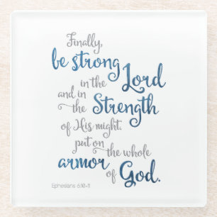 Epheser 6:11 Rüstung der biblischen Schrift Gottes Glasuntersetzer