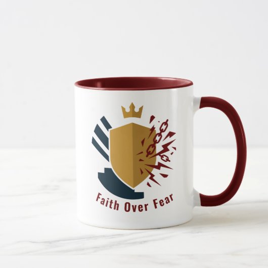 Epheser 6:12 Rüstung Gottes Schild Krone Emblem Tasse (Rechts)