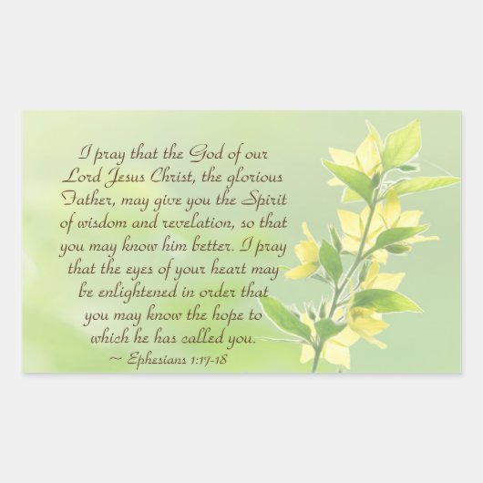 Ephesianer 1:17-18 Geist der Weisheit und Offenbar Rechteckiger Aufkleber (Vorderseite)