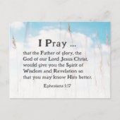 Ephesianer 1:17 Bibelgebet für die Weisheitsoffenb Postkarte (Vorderseite)