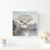 Ephesianer 1:17 Geist der Weisheit und Offenbarung Quadratische Wanduhr (Zuhause)