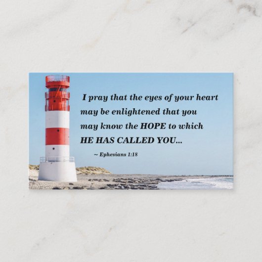 Ephesianer 1:18 Ich bete, ihr könnt die Hoffnung k Visitenkarte (Vorderseite)