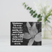 EPHESIANER 2:10 BIBLE SCRIPTURE QUOTE POSTKARTE (Stehend Vorderseite)