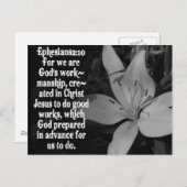 EPHESIANER 2:10 BIBLE SCRIPTURE QUOTE POSTKARTE (Vorne/Hinten)