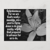 EPHESIANER 2:10 BIBLE SCRIPTURE QUOTE POSTKARTE (Vorderseite)
