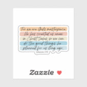 Ephesianer 2:10 Götter Meisterwerk Aufkleber (Blatt)