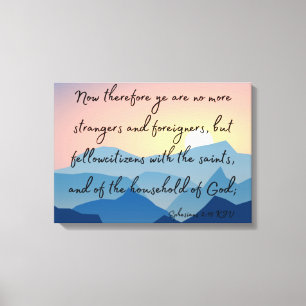 Ephesianer 2:19 Bibelverse KJV Mauer Kunst Leinwanddruck