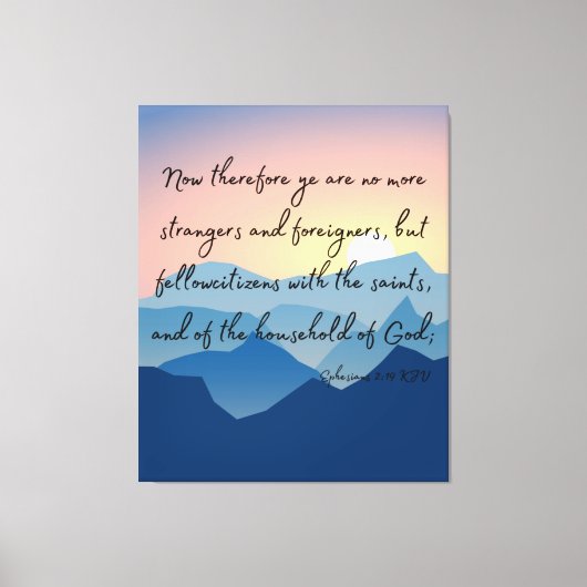 Ephesianer 2:19 Bibelverse KJV Mauer Kunst Leinwanddruck (Vorderseite)