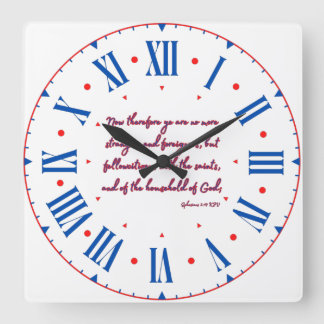 Ephesianer 2:19 KJV Bible Verse Roman Numeral Quadratische Wanduhr