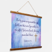Ephesianer 2:8-9 wandteppich mit holzrahmen (Gewinkelt)