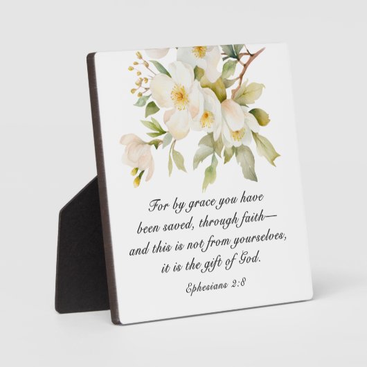 Ephesianer 2:8 Grace Sie wurden gerettet Bibel Fotoplatte (Vorderseite)