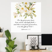Ephesianer 2:8 Grace Sie wurden gerettet Bibel Poster (Heimbüro)