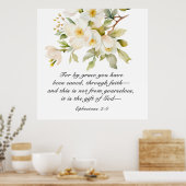 Ephesianer 2:8 Grace Sie wurden gerettet Bibel Poster (Küche)