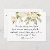 Ephesianer 2:8 Grace Sie wurden gerettet Bibel Postkarte (Vorne/Hinten)