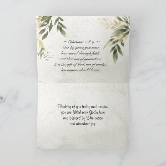 Ephesianer 2:8 Grace Sie wurden gerettet Karte (Innenseite)