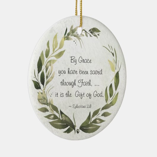 Ephesianer 2:8 Grace Sie wurden gerettet Keramik Ornament (Rechts)