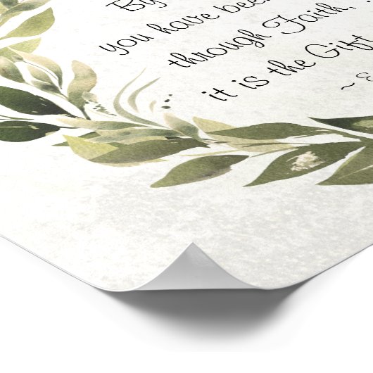 Ephesianer 2:8 Grace Sie wurden gerettet Poster (Ecke)