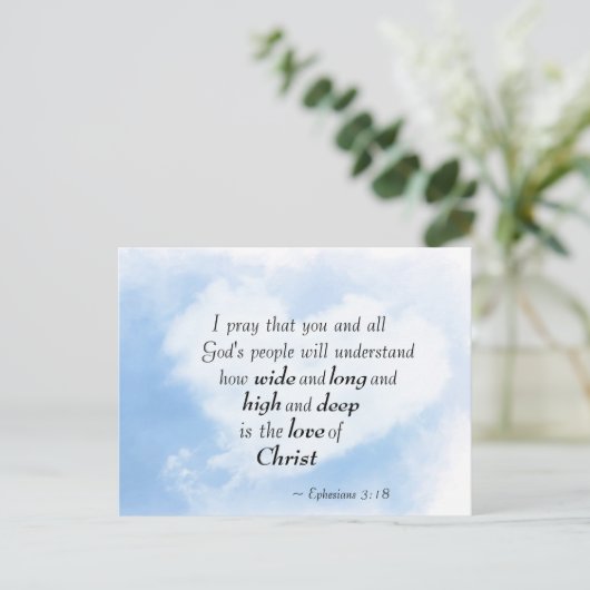 Ephesianer 3:18 Wie groß und tief ist die Liebe Ch Postkarte (Stehend Vorderseite)