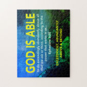 EPHESIANER 3:20 Gott ist fähig überaus BLAU Puzzle (Vertikal)