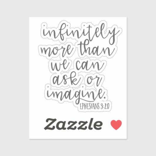 Ephesianer 3:20 Unendlich viel mehr Bibelschrift K Aufkleber (Blatt)