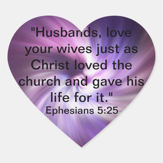 Ephesianer 5:25 Herz-Aufkleber (Vorderseite)