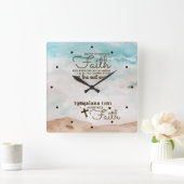 Ephesianer 6:16 nehmen den Schild der Glaubensbibe Quadratische Wanduhr (Zuhause)