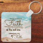 Ephesianer 6:16 nehmen den Schild der Glaubensbibe Schlüsselanhänger (Rückseite)