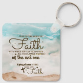 Ephesianer 6:16 nehmen den Schild der Glaubensbibe Schlüsselanhänger (Rückseite)