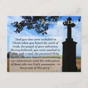 Ephesians 1 13 14 Cross Scripture Memory Card Postkarte