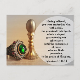 Ephesians 1:13b-14 Marked with a Seal Postcard Postkarte