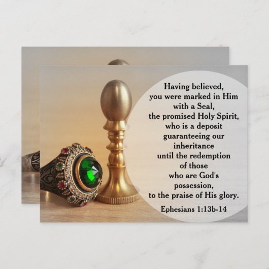 Ephesians 1:13b-14 Marked with a Seal Postcard Postkarte (Vorne/Hinten)