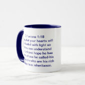 Ephesians 1:18 fertigte Tasse besonders an (Vorderseite Links)