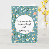 Ephesians 2:8 Christian Greeting Card Karte (Gelbe Blume)