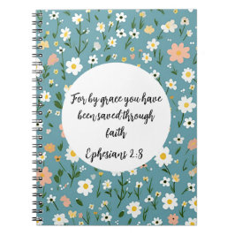 Ephesians 2:8 Christian Spiral Photo Notebook Notizblock