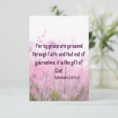 Ephesians 2:8 KJV Bibelschrift Pic Begrüßung Karte (Stehend Vorderseite)