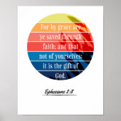 Ephesians 2:8 KJV Multicolor Poster (Vorne)