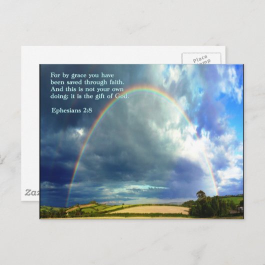 Ephesians 2:8 Regenbogen Postkarte (Vorne/Hinten)