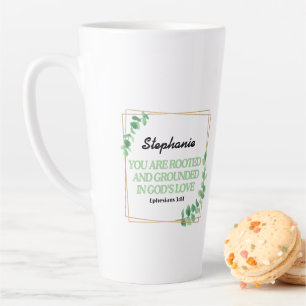 Ephesians 3:17 Sie sind gewurzelt personalisierte Milchtasse