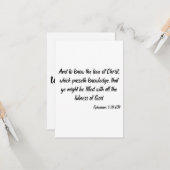 Ephesians 3:19 KJV Bible Scripture Gruß Karte (Vorderseite/Rückseite Beispiel)