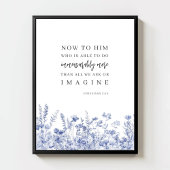 Ephesians 3:20 Chinoiserie Floral Bible Verse Poster