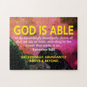 EPHESIANS 3:20 Gott ist fähig, überaus rot Puzzle