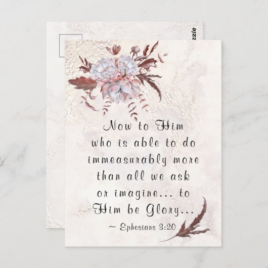 Ephesians 3:20 Ihm, der mehr tun kann Postkarte (Vorne/Hinten)