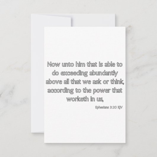 Ephesians 3:20 KJV Bible Verse Flat Gruß Karte (Vorderseite)