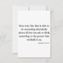 Ephesians 3:20 KJV Bible Verse Flat Gruß Karte
