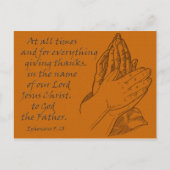 Ephesians 5:20 At all times...Giving Thanks Postkarte (Vorderseite)